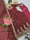 Ssc 718 Fandy Silk Embroidery Sequence Work Readymade Suits